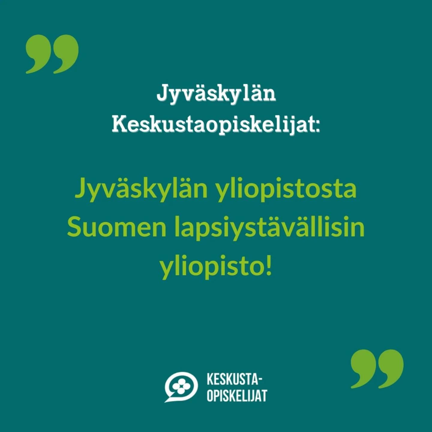 Jyväskylän yliopistosta Suomen lapsiystävällisin yliopisto